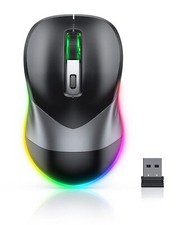 Wireless Mouse Jiggler Mouse for Laptop - LED Mouse Rechargeable Computer Mic... picture