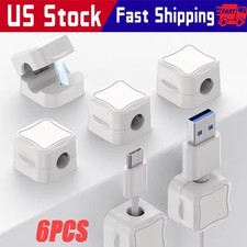 6PCS Cable Organizer Magnetic Desktop Wire Clip Phone Charging Cord Holder picture