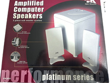 NEW-VINTAGE Cyber Acoustics CA-3310 2.1 Flat Panel Computer Speakers-SHIPS FREE picture