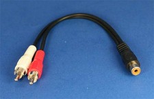 RCA Y Splitter Adapter Female Male Male 6 Inch picture