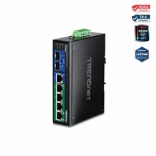 TRENDnet TI-PG62B, 6-Port Industrial Gigabit PoE+ DIN-Rail Network Switch picture