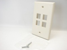 (5) Leviton 40804-OBA QuickPort Single-Gang Multi-Port Wallplates Lt Almond  t77 picture