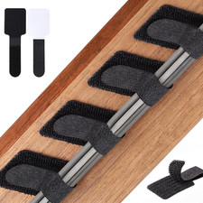 100 Pcs Cable Management under Desk, Hook and Loop Cable Straps, Black | Strong picture