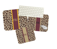 Custom Monogram Leopard Mouse Pad FSU Noles Personalized Desk Garnet Gold picture