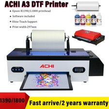 ACHI A3 DTF Printer Epson 1390/1800 Direct to Film Tshirt Flatbed Heat Transfer picture