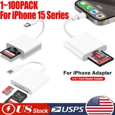TF/SD Card Adapter Camera Reader for iPad iPhone6 7 8 Plus 13 14 15 Pro X Xs LOT picture