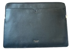 Kate Spade Spencer Laptop Sleeve Case Black Leather Padded Computer Pouch picture