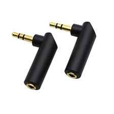 3.5mm Angle Male to Female Audio Adapter, 90 33.2*10*10MM, Black picture
