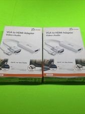 New J5 Create VGA To HDMI Adapter - Video + Audio White JDA204 picture