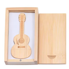 Custom Logo Wood guitar box Flash Drives 32GB 64GB 128GB Pen Drive Memory Stick picture