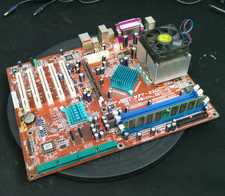 ABit NF7‑S2G Motherboard W/ AMD AXDA2600DKV3D, Heatsink, Fan & RAM picture