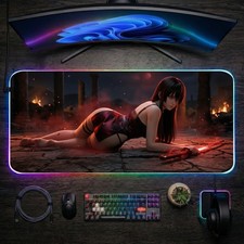Akame ga Kill RGB LED Gaming Desk Mat Anime Mouse Pad Gamer Setup picture