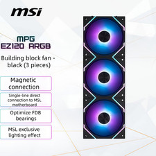 MSL MPG EZ120 ARGB-3B Forward Curved Blade Magnetic Building Block Fan, Black picture