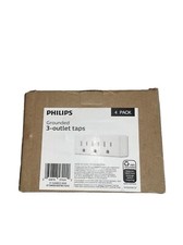 New Philips Grounded 3 Outlet Taps - Home Power - Indoor - 4 Pack Multi Plug picture