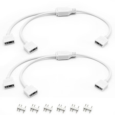 2PCS White ARGB Spliter Cables, 5V 3-Pin Addressable RGB 1-To-2 Y Spliter Cables picture