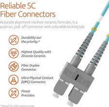 [2pcs] 2M SC UPC-SC UPC Duplex OM3 50/125 Fiber Cable Patch Cord LSZH 2.0mm LAN picture