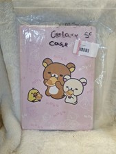 Pink Synthetic Leather Folding Folio Tablet Case Stand Rilakkuma Cartoon Bear picture