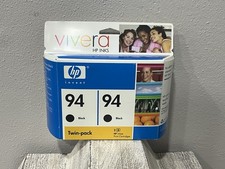 Genuine HP 94 Black Twin Pack OEM Ink Cartridges Factory Sealed New picture