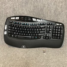 Logitech K350 Keyboard Wave Wireless Ergonomic Tested W/ Dongle picture