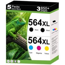 Ink Cartridges 5-Pack for HP564XL - Upgraded Chip Technology picture
