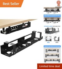 2-Pack Adjustable Under Desk Cable Management Tray for Elegant Organization picture