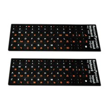 2Pack Russian Standard Keyboard Layout Sticker White Letters picture