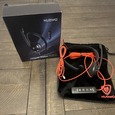 NUBWO HW02 USB Headband Headset Black Red, Boom Mic, Volume & Mute Controls picture