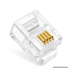 50 Pcs RJ11 Telephone Cable Crimp End Plugs 6P4C Lan Network Connectors picture