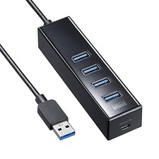 Sanwa Supply Magnetic USB 3.2 Gen1 4-Port Hub USB-3H405BKN picture