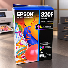 Genuine Epson PictureMate 400 Series Print Pack T320P 4-Color Ink + 100 Photo Sh picture