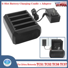 4-Slot Battery Charging Cradle + Adapter For Zebra  TC51 TC52 TC56 TC57 picture