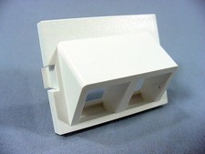 Leviton White MOS Wallplate 2-Port Angled Quickport 45° Adapter Module 41294-2QW picture