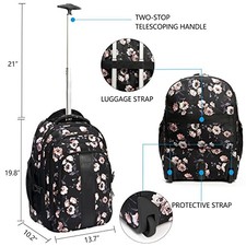 KROSER Laptop Rolling Backpack 17 inch Premium Wheeled Computer Backpack for - picture