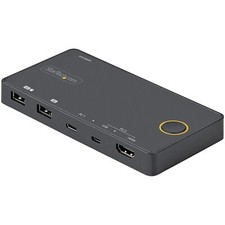 StarTech.com 2 Port Hybrid USB-A + HDMI/USB-C 4K KVM Switch picture
