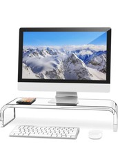 Abovetek Acrylic Monitor Stand,Custom Size Monitor Riser/Computer Stand for Home picture