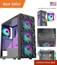 Versatile Gaming Case with 4 RGB Fans, Diamond Mesh & Glass - Affordable Quality picture