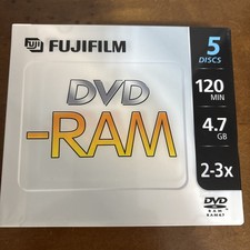 5 Disc Pack Fujifilm DVD-RAM 120 Minute 4.7 GB Rewritable Data Video NEW picture