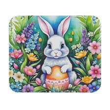 Easter Bunny Mouse Pad - Floral Spring Rabbit Design, Cute Desk Mat Gamer Pad picture