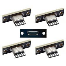 Cablecy 5pcs/set DIY OEM Micro-USB 5P Female Type-B Socket Connector Panel Mount picture