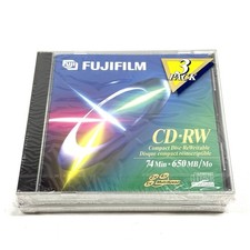 FujiFilm 3-Pack of 74-Minute • 650 MB CD-RW Compact Discs ~ Brand New & Sealed picture