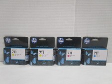 4-HP 711 CZ130A CZ131A CZ132A  Ink Cartridges 38ml Cyan Magenta Yellow DATED picture