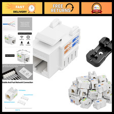10Gbps Cat6 Keystone Jacks, 25-Pack, High-Speed Ethernet Connectors, White picture