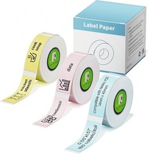 Fit Nelko P21 Label Maker 14x40mmx180pcs/Roll,White clear Laminated Thermal Tape picture