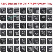 100pcs DELL 14gen DXD9H X7K8W Hard Disk tray Capacity  Adhesive Labels Stickers picture