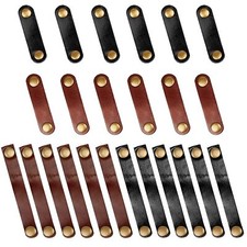 Viaky 24-Pack Leather Cord Organizer Cable Straps, Portable Headphone Usb Cab... picture