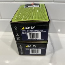 Lot of 2 Lexmark 801SY Yellow Toner Cartridges (CX310, CX410, CX510) picture