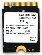 1TB MS M.2 2230 NVMe PCIe 4.0x2 SSD EPXX1TBSLFT211CX-AHMS Xbox Pull M1292711-003 picture