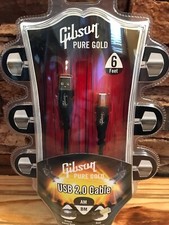 Gibson Pure Gold USB 2.0 Cable 6 Feet AM Male-BM male Gold Connectors picture