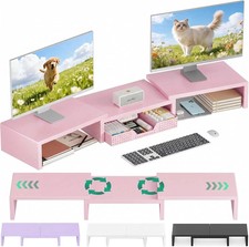 OPNICE Desk Organizers and Accessories, Dual Computer Monitor Stand Riser with D picture