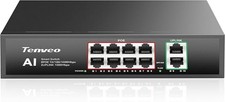 Tenveo 8 Port PoE Switch Gigabit, 8 * PoE+ 30W Ports, 120W, 2 Uplink, VLAN Mode picture